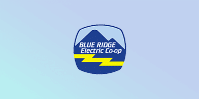 Blue Ridge Electric Co-op logo with mountains and lightning.