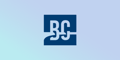 Blue BC logo on a gradient background.